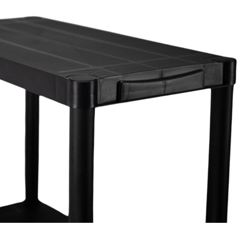 7H SEVEN HOUSE - Estantería Almacenaje, Polipropileno PP, Multiusos, Hogar, Trastero, Domitorio y Cocina, 4 Baldas, Carga Máxima 100Kg, 61x31x131cm (largo x ancho x alto), Color Negro