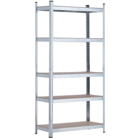 7H SEVEN HOUSE - Pack 2 Estanterías Modulares + 1 Estantería Esquinera, Acero Galvanizado y MDF Antihumedad, Hogar, Trastero, Garaje, Taller, Comercio, 5 Baldas Ajustables, Carga Máx. 875Kg (x3)