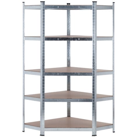 7H SEVEN HOUSE - Pack 2 Estanterías Modulares + 1 Estantería Esquinera, Acero Galvanizado y MDF Antihumedad, Hogar, Trastero, Garaje, Taller, Comercio, 5 Baldas Ajustables, Carga Máx. 875Kg (x3)