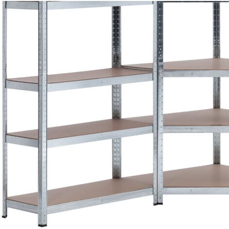 7H SEVEN HOUSE - Pack 2 Estanterías Modulares + 1 Estantería Esquinera, Acero Galvanizado y MDF Antihumedad, Hogar, Trastero, Garaje, Taller, Comercio, 5 Baldas Ajustables, Carga Máx. 875Kg (x3)