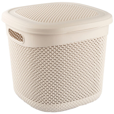 Cesta Mediana Cuadrada con Tapa 15 Litros 7house