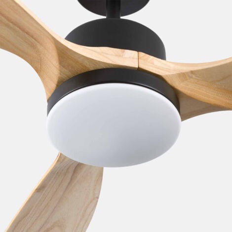 Ventilador de Techo con Luz LED Silencioso 3 Aspas 56W de Potencia , Modelo Nueva York Blanco de Dayron , Ventilador de Techo con Mando a Distancia y 6 Velocidades Controlables