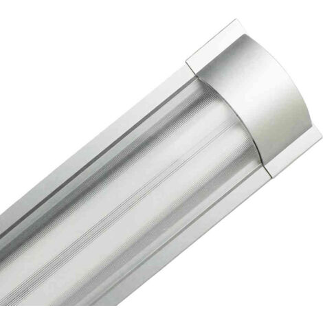 7hSevenOn - Regleta Fluorescente 2x18W T8 G13, Aluminio, Difusor Opal, Interior, 2600lm Flujo Luminoso, Temperatura Color 4000K (Blanca Neutra), 150º, 8000H Vida Útil, IP20, Color Blanco