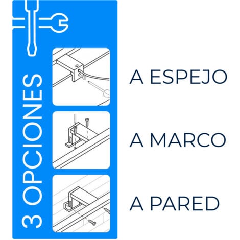 Aplique Espejo Baño LED 7W , 7hSevenOn , Foco LED Baño , 3 Usos: Espejo, Pared o Marcos , Lámpara Baño LED , Color Luz Blanco Neutro 4200K , Resistente al Agua