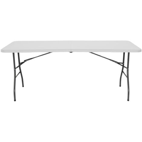 Mesa Catering Plegable Portátil Rectangular de 180 cm , 7house , Mesa Multiusos: Camping, Eventos en Espacios Exteriores o Interiores , Mesa Resina y Patas Acero , 4-6 Personas y Carga de 150kg