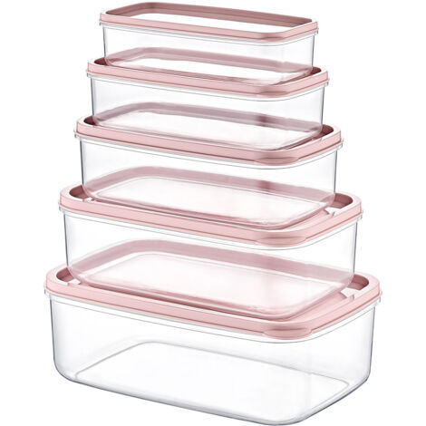 Set 5 Recipientes Herméticos para Alimentos, de forma Rectangular 7house (1/4)