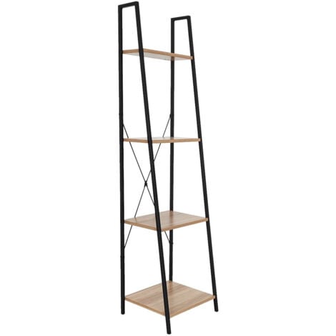 Estantería Metálica con 4 Baldas de Madera Oren 148x34x32,5cm 7house