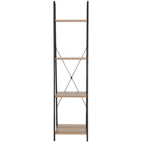 Estantería Metálica con 4 Baldas de Madera Oren 148x34x32,5cm 7house