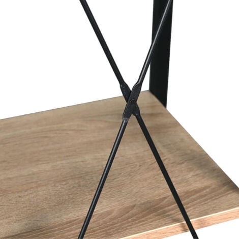 Estantería Metálica con 4 Baldas de Madera Oren 148x34x32,5cm 7house