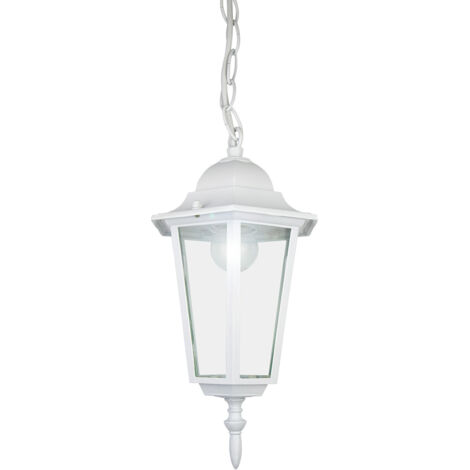 7hSevenOn Outdoor - Aplique de Techo Colgante Exterior Astrid 60W, Aluminio, Jardín, Patio, Puertas Acceso, 220-240V AC, Casquillo E27, Protección IP44, Ø15x78cm (diámetro x altura), Color Blanco