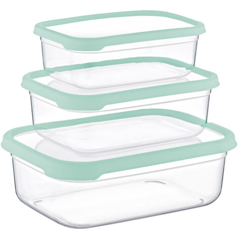Set 3 Recipientes Herméticos para Alimentos, de forma Rectangular 7house