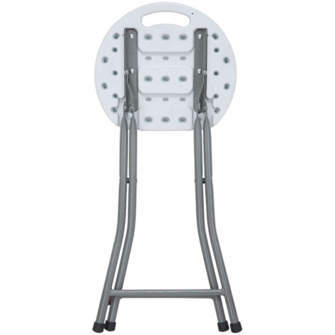Pack 4 Taburetes Plegables de Resina y Acero 31x45cm Blancos 7house