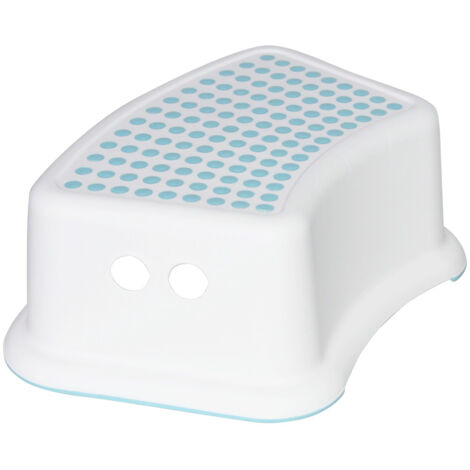 Escalón Infantil de 1 Peldaño 35x25x13cm TinySteps Blanco/Azul 7house