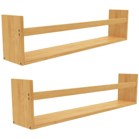 Pack 2 Estantes de Pared en Bambú Canoply 15x70x12cm 7house (1/3)