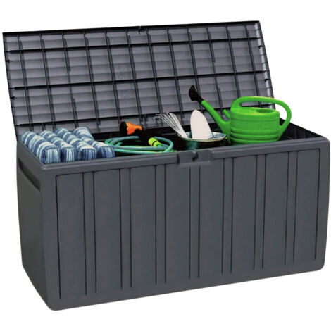 Baúl Exterior de Resina , Thinia home , Arcón Exterior para Jardín, Terraza o Balcón , Baúl Impermeable , Baúl para Objetos y Juguetes , 270 Litros , 117x45,5x57cm
