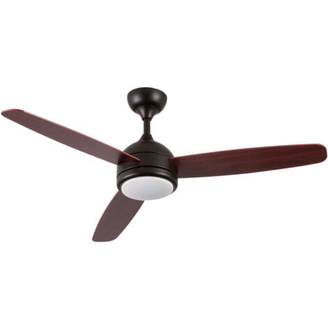 O91 - Ventilador de Techo con Luz LED Vermont, 6 Velocidades, 56W, Ø122 cm, 3 Aspas Madera, Mando a Distancia y Temporizador, Función Verano/Invierno, Silencioso, Consumo Eficiente, Negro