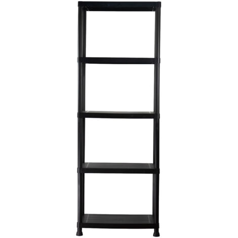 7H SEVEN HOUSE - Estantería Almacenaje, Polipropileno PP, Multiusos, Hogar, Trastero, Domitorio y Cocina, 5 Baldas, Carga Máxima 125Kg, 61x31x171cm (largo x ancho x alto), Color Negro
