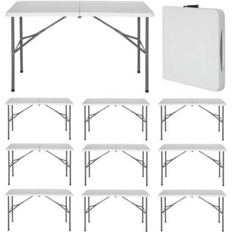 7H SEVEN HOUSE Mesa Plegable 122cm Rectangular Blanca Tavolo Pieghevole 122 cm Rettangolare Bianco Catering, Polietilene ad Alta densità, 122x60x74cm