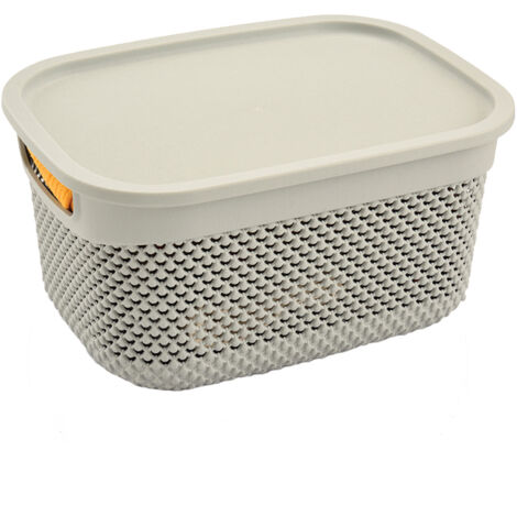 Cesta Mediana Rectangular con Tapa 6,6 Litros 7house