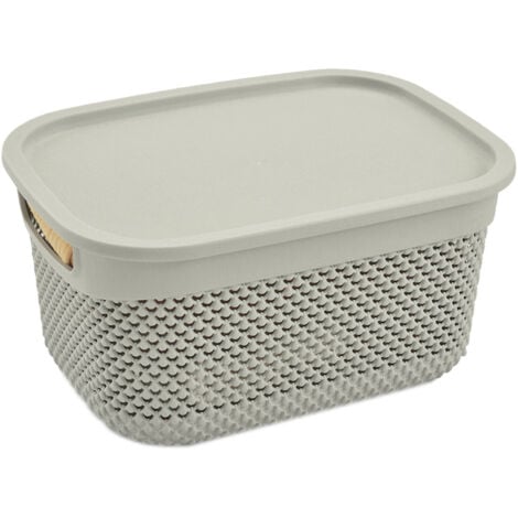 Cesta Mediana Rectangular con Tapa 6,6 Litros 7house