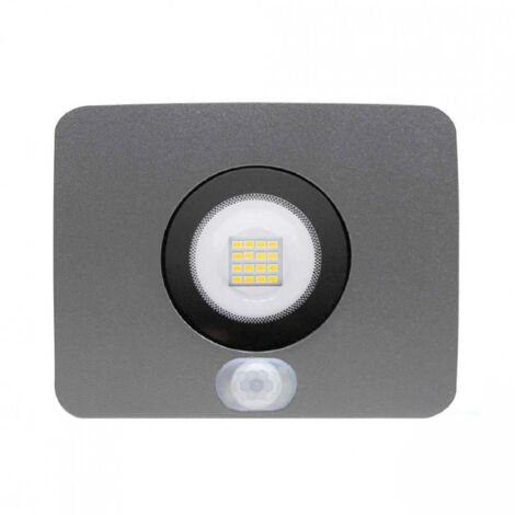 7hSevenOn - Foco Led Exterior Ultraslim Orientable con Sensor Crepuscular y Movimiento, Aluminio, 10W, 220-240 Vac, 700lm, Led SMD, 120º, 4000K, Eficiencia 70 lm/W, IP65, 25.000H Vida Útil, Plateado