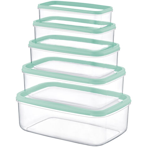 Set 5 Recipientes Herméticos para Alimentos, de forma Rectangular 7house (1/4)