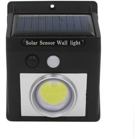 7H SEVENON - Aplique Solar LED Exterior 1 Foco 10W, Para Jardín, Patio o Zonas de Paso, Sensor Crepuscular y Movimiento, 7500K, 150 Lúmenes, 20.000H Vida Útil, Instalación en Pared, Negro