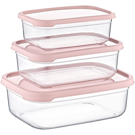 Set 3 Recipientes Herméticos para Alimentos, de forma Rectangular 7house
