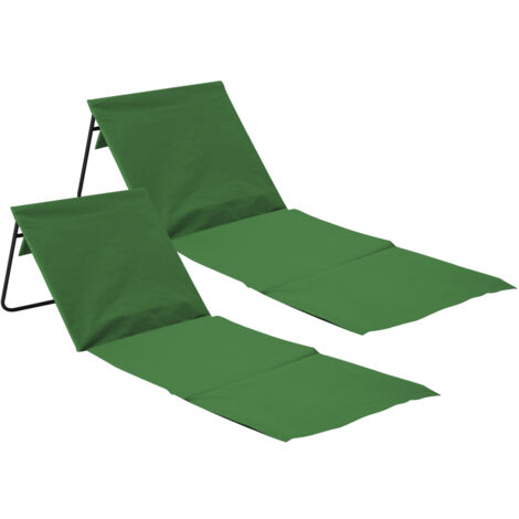 7H SEVEN HOUSE - Esterilla Plegable de Playa Acolchada con Respaldo, Acero y Tela Oxford, Impermeable, Secado Rápido, Diseño Portátil, Bolsillo Trasero, Asa de Transporte, Varios Colores, Pack 2