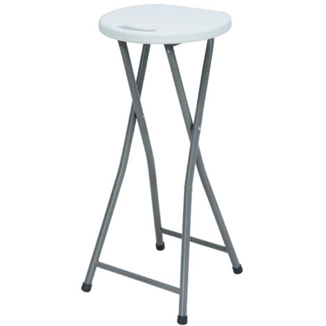 Taburete Plegable Alto Blanco 30x76cm 7house