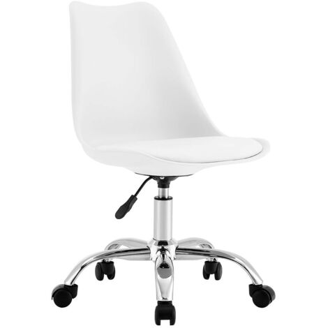 Silla de Escritorio Ergonómica con Ruedas Eyre de Thinia Home , Silla Nórdica Acolchada Giratoria Moderna Altura Ajustable , Silla de Escritorio de Oficina Estudio Dormitorio 97x47x58cm