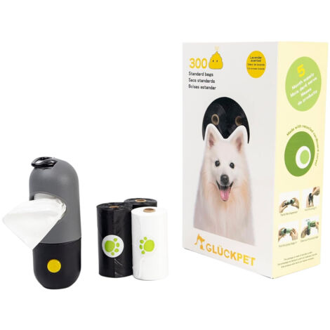 Bolsas Biodegradables para Excrementos de Perros con Dispensador Fragancia Lavanda 300 Unidades Glückpet