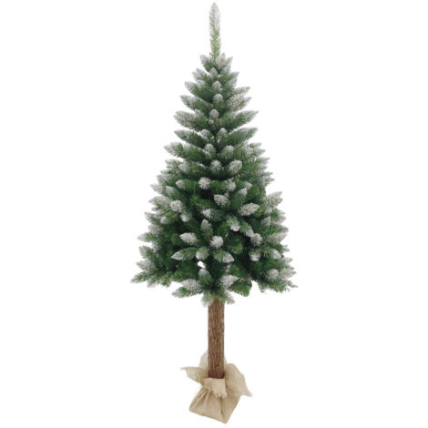 7HOUSE - Árbol de Navidad Artificial Nevado de 150 cm con 260 Ramas Frondosas, Tronco Realista y Base de Yute Natural (1/5)