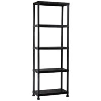 7H SEVEN HOUSE - Estantería Almacenaje, Polipropileno PP, Multiusos, Hogar, Trastero, Domitorio y Cocina, 5 Baldas, Carga Máxima 125Kg, 61x31x171cm (largo x ancho x alto), Color Negro