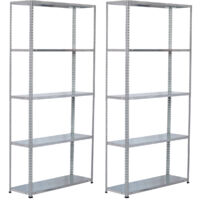 Pack 2 Estanterías Modulares Metálicas SteelSmart con 5 Baldas 200kg 180x30x90cm 7house