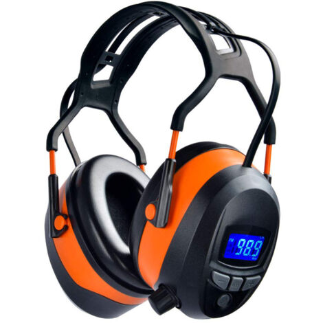 Gardtech Gehörschutz Kapselgehörschutz mit Radio Bluetooth FM Sicherheits-Ohrenschützer mit NRR 29dB Lärmschutzkopfhörer für Männer und Frauen Schutzkopfhörer zum Schießen und Mähen Orange