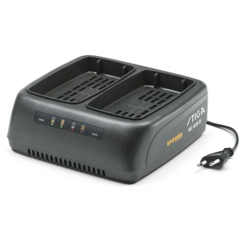 Stiga ePower EC 415 D – Chargeur Double pour Batteries 48V, Courant 1.5A, Deux Emplacements, Prise EU