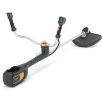 STIGA BC 700e B débroussailleuse sans fil batterie 48V ePower guidon double poignée double moteur brushless 500W lame métal ARC 3 dents harnais 5 positions 300 euros