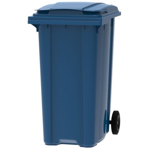ESE France Conteneur Poubelle à déchets 2 roues - 360L - Robuste et Économique - 100% Recyclé - Bleu - Fabriqué en France