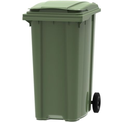 ESE France Conteneur Poubelle à déchets 2 roues - 360L - Robuste et Économique - 100% Recyclé - Vert - Fabriqué en France