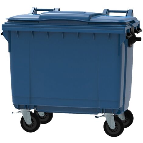 ESE France Conteneur Poubelle à déchets 4 roues - 660L - Robuste et Professionnel - 100% Recyclé - Bleu - Fabriqué en France (1/5)