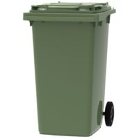 ESE France Conteneur Poubelle à déchets 2 roues - 240L - Robuste et Économique - 100% Recyclé - Vert - Fabriqué en France