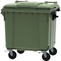 ESE France Conteneur Poubelle à déchets 4 roues - 1100L - Robuste et Professionnel - 100% Recyclé - Vert