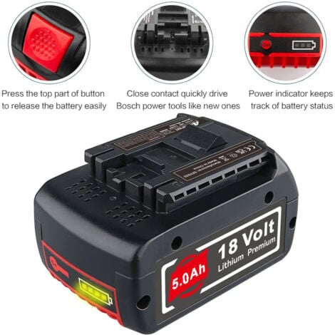 2X 5.0Ah pour Bosch GBA 18V batterie de rechange Professional GSR GSB BAT618 BAT609 BAT620