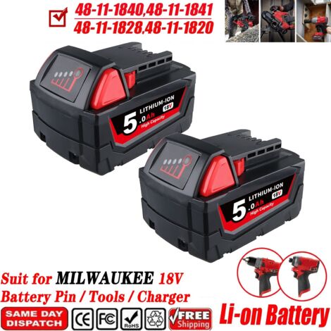 Pdstation – Batterie rechargeable 5.0Ah 18V Li-ion – Compatible Milwaukee M18 – Performance optimale pour outils électriques sans fil - 18Volt