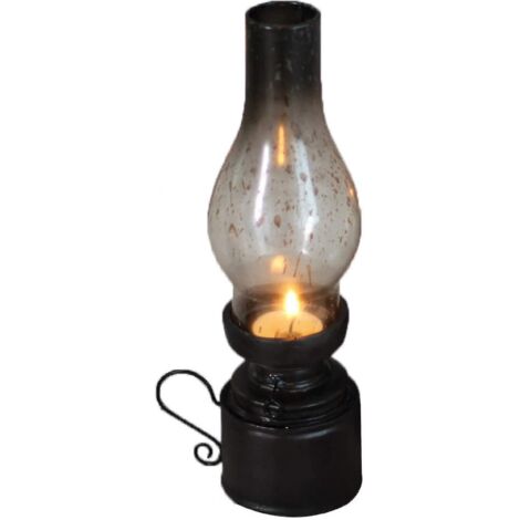 ANCIENNE ET PETITE lampe à pétrole -verre et métal - 13 cm EUR 15,00 - FR