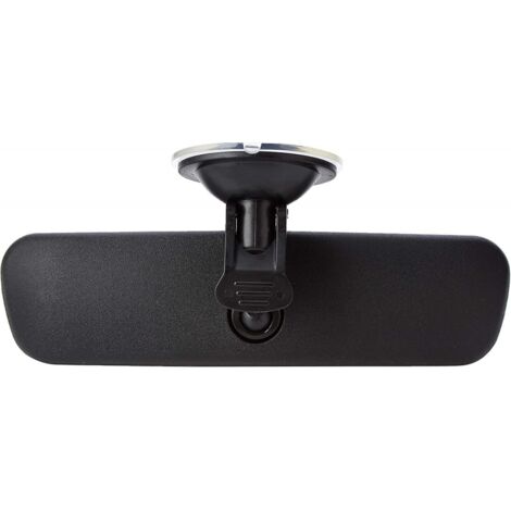 Miroir Intérieur Voiture 200x60 Mm Avec Ventouse Forte - Rotatif 360°, Grand Angle - Universel Pour Voitures, SUV, Camions - Noir