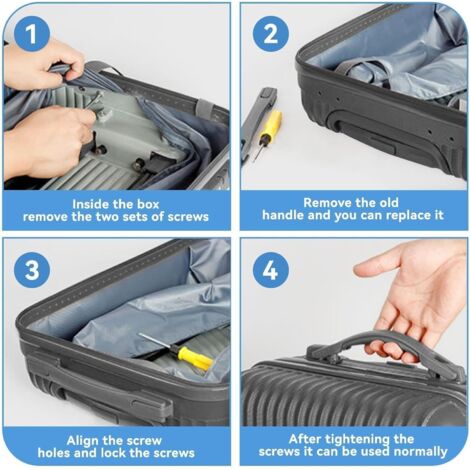 THATSRAD 4 PCS Roulette Rechange Bagage En Plastique Roue Valise Cassée Avec 16 Vis Et 1