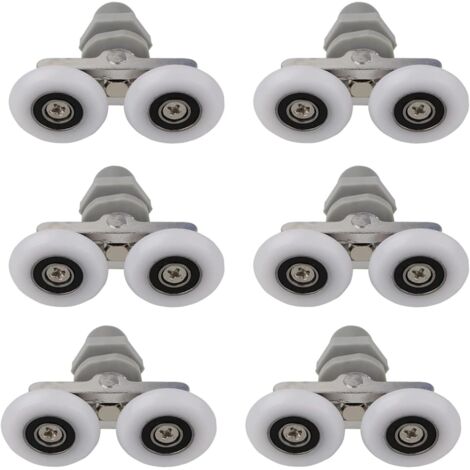 Lot De 4 Galets De Porte De Douche – Roulettes Doubles 25 Mm – Alliage De Zinc – Pour Verre ép. 4-6 Mm