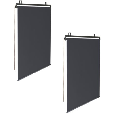 Satz von 2 Rollos B.124 x H. 225 CM für Pergola anthrazitgrau
